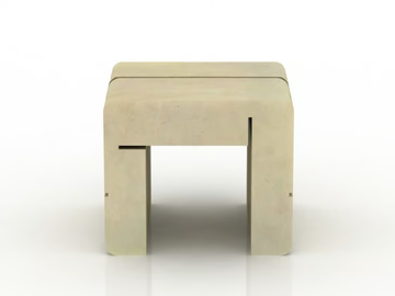 MOD - Low reconstructed stone garden stool by Viscio Urban Design - view 3